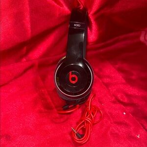 Beats Solo Wired Controlled Black and Red Headphones
